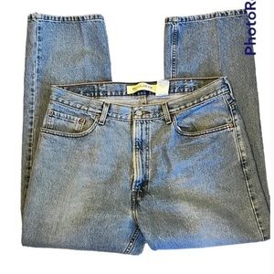 Levis 505 Mens 38 Jeans Straight Leg Denim Faded Distressed Red Tab 38x29